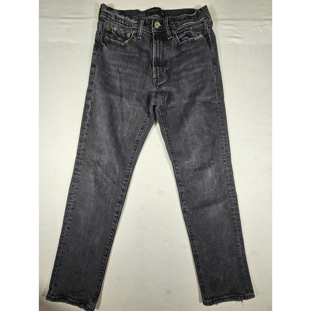 Abercrombie & Fitch‎ Vintage Stretch Straight Jeans Mens 31x32 Black Distressed
